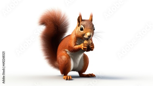 red squirrel with nut isolated