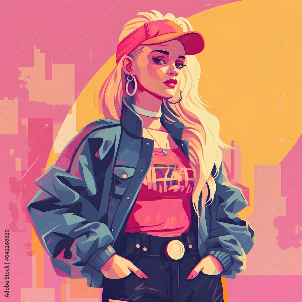 90's theme flat illustration character 90's theme flat illustration character
