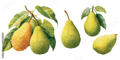 watercolor jackfruit clipart for graphic resources