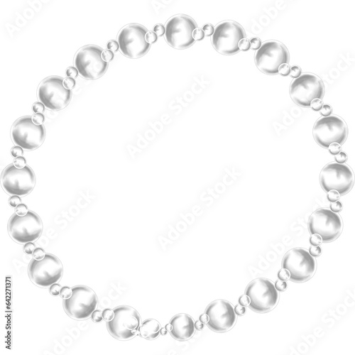 3D circle shaped pearl necklace 