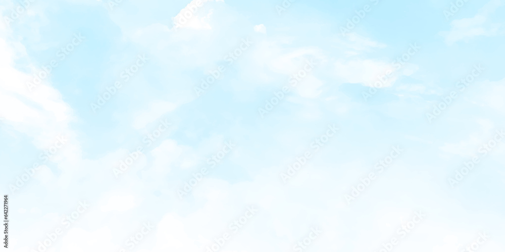 Fantastic soft white clouds against blue sky.  Blue Sky with white cloud and clear abstract. Beautiful air sunlight with clound scape colorful. Blackdrop for wallpaper backdrop background.