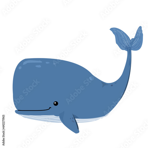 Cute whale cartoon vector illustration flat design