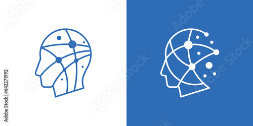 logo design element virtual human head made in technology and modern style