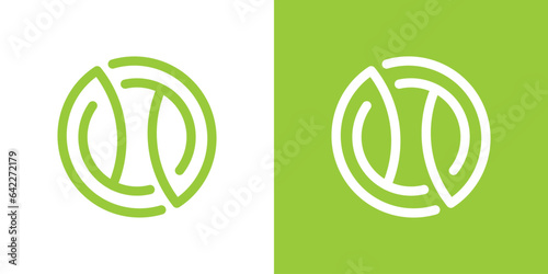 The logo design has baseball elements combined with leaves and made in a line style, making the logo look abstract