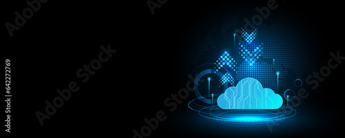 Abstract background image, cloud storage concept, data transfer, high tech communication network