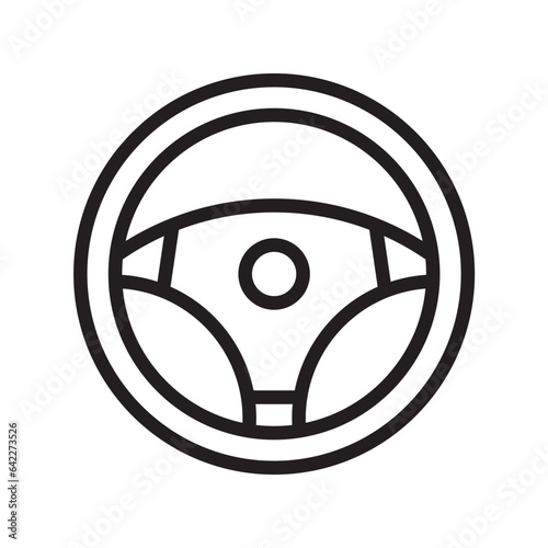 Steering wheel icon. Car, auto vector line icon. Automobile, machine, drive symbol. Linear style sign for mobile concept and web design. Wheel symbol illustration.