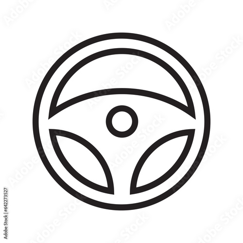 Steering wheel icon. Car, auto vector line icon. Automobile, machine, drive symbol. Linear style sign for mobile concept and web design. Wheel symbol illustration.