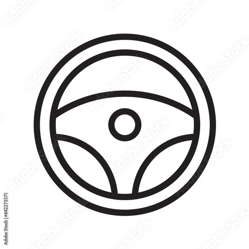 Steering wheel icon. Car, auto vector line icon. Automobile, machine, drive symbol. Linear style sign for mobile concept and web design. Wheel symbol illustration.