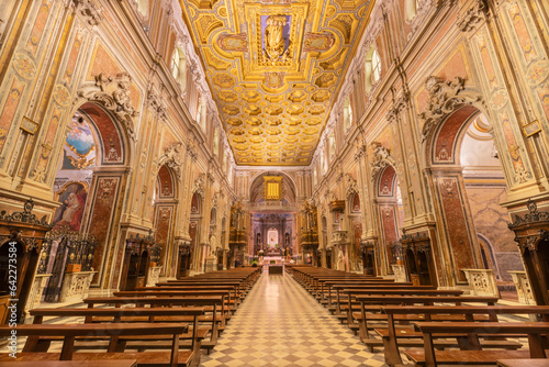 Canvas Print NAPLES, ITALY - APRIL 20, 2023: The church Basilica santuario di Santa Maria del Carmine Maggiore