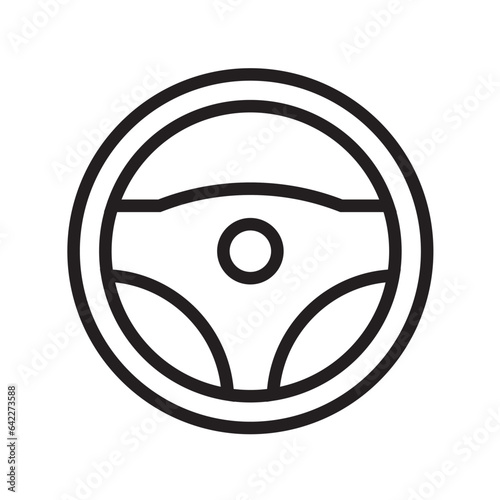 Steering wheel icon. Car, auto vector line icon. Automobile, machine, drive symbol. Linear style sign for mobile concept and web design. Wheel symbol illustration.