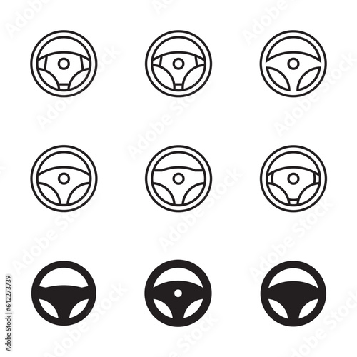 Steering wheel icon. Car, auto vector line icon. Automobile, machine, drive symbol. Linear style sign for mobile concept and web design. Wheel symbol illustration.