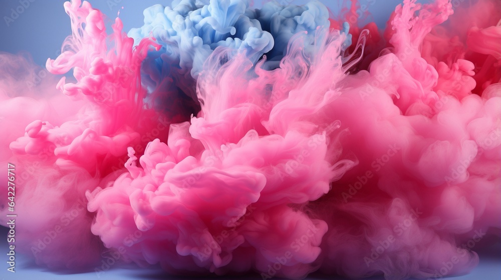 Obraz premium Full frame of the pink backdrop with an abstract background and bright clouds..