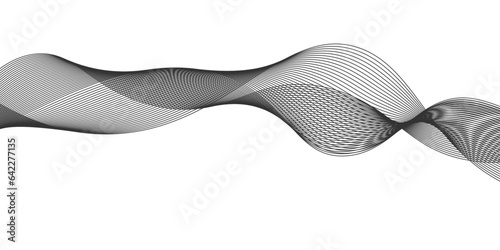 abstract Design elements. Wave of many gray lines. Abstract wavy stripes on white background isolated.Colourful shiny waves with lines created using Blend Tool,	