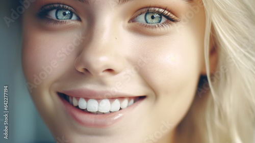 petite blonde young adult woman with nice personable smile, attractive pretty, youthful beauty and young appearance, smooth skin, blue-green eye color, white beautiful teeth smiling, caucasian 20s