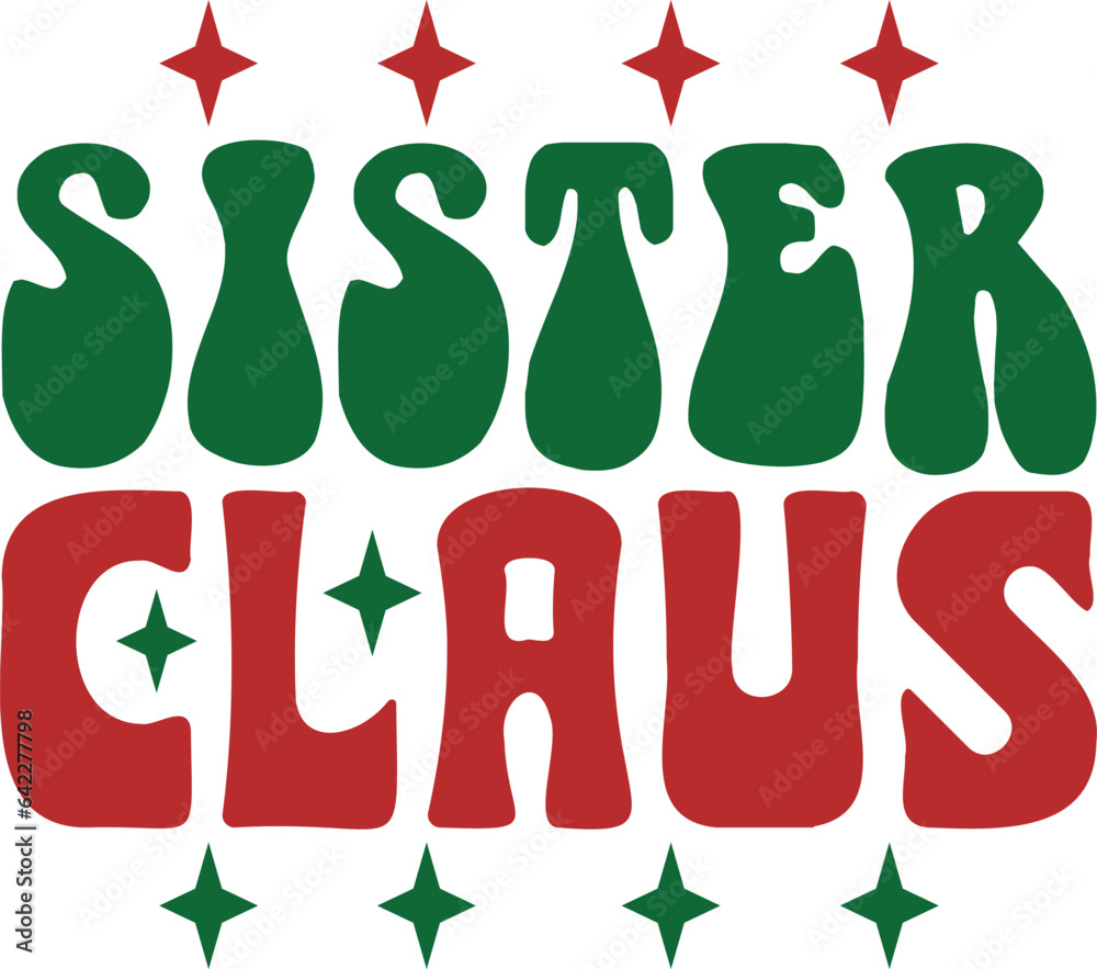 santa family retro svg design bundle and eps file