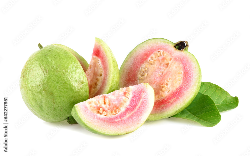 Pink guava fruit isolated on white background Pink guava fruit isolated on white background