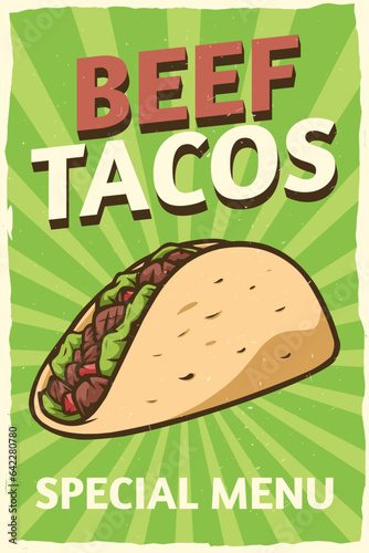 beef tacos poster design for print