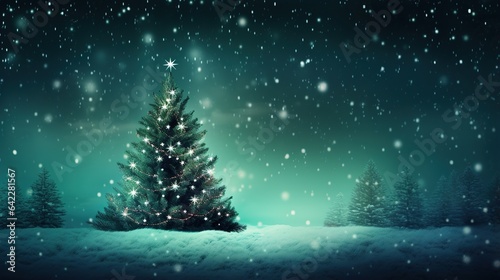 christmas tree with stars and snowflakes © INK ART BACKGROUND