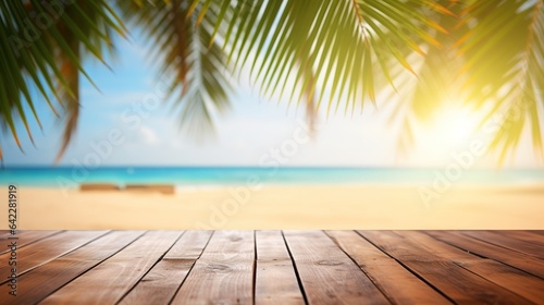 beach with wooden floor