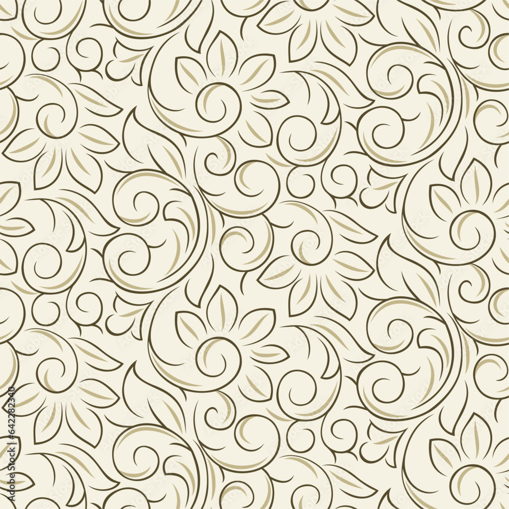 Seamless swirly flower pattern design