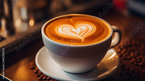 there is a cup of coffee with a heart in it Generative AI