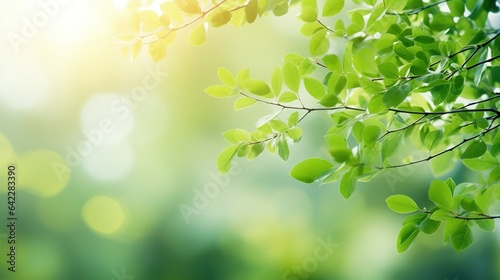 green leaves on a sunny day background