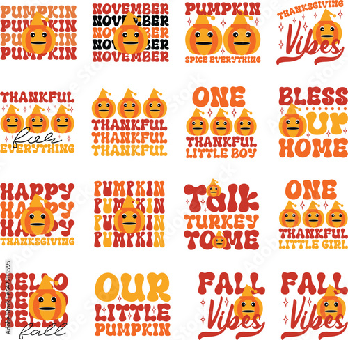 Thanksgiving retro svg design bundle and eps file 2