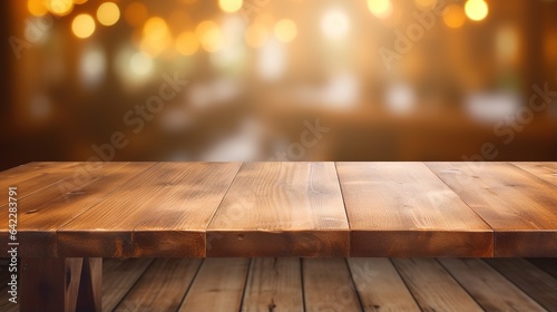 table with bokeh background