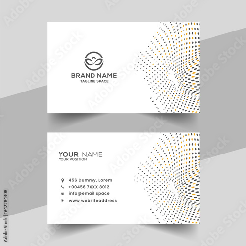 creative vector corporate blue and yellow halftone elegant business card design