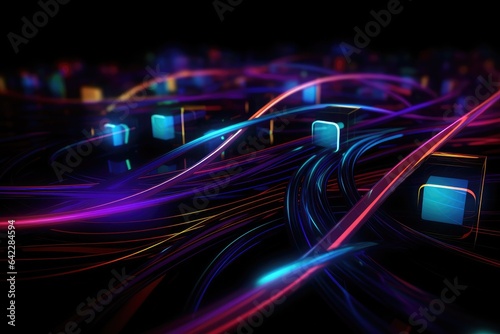 Abstract futuristic technology background. light line design Generative AI