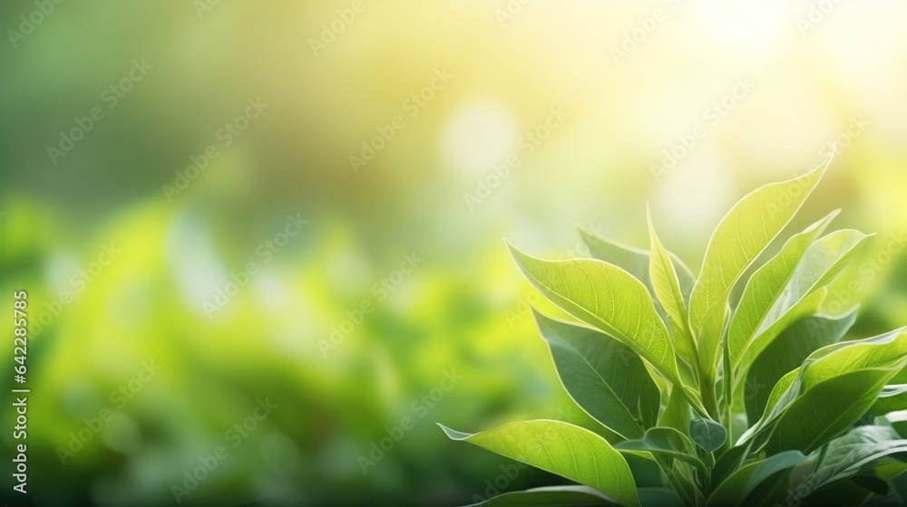green leaves in sunlight background