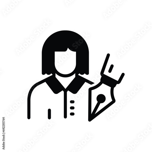 Black solid icon for authors 