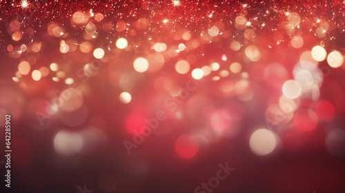 christmas lights and red bokeh background