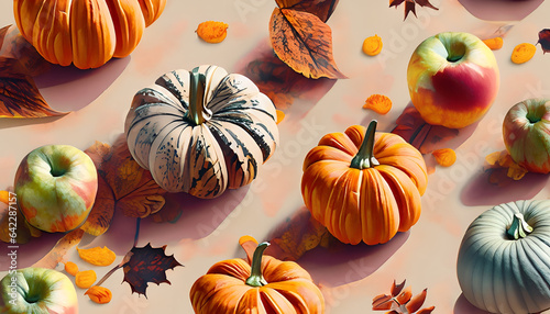 pattern with pumpkins pumpkins Halloween  AI generated