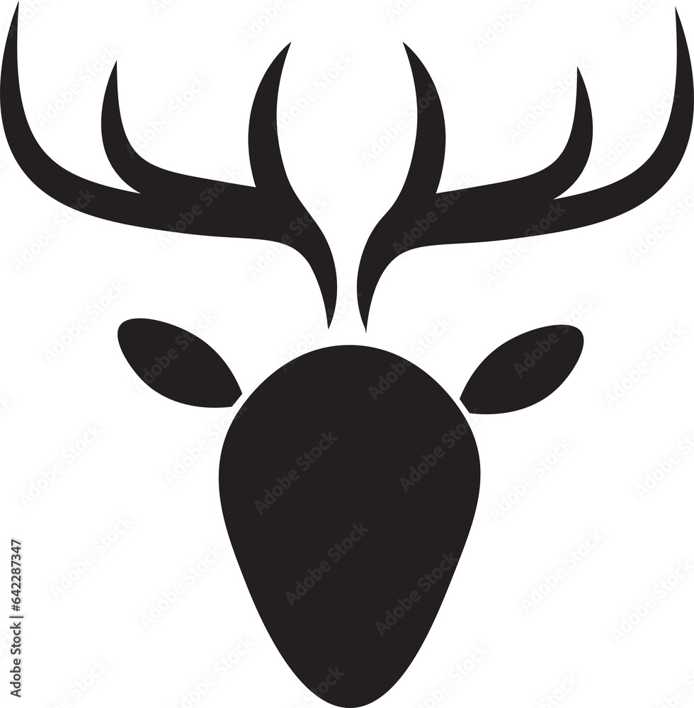 Naklejka premium Digital png illustration of silhouette of black deer