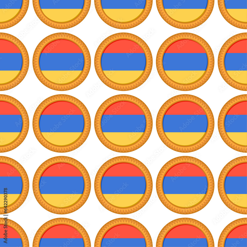 Pattern cookie with flag country Armenia in tasty biscuit Pattern cookie with flag country Armenia in tasty biscuit