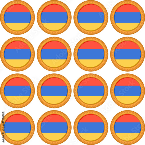 Free Download Pattern cookie with flag country Armenia in tasty biscuit - GFXLoad