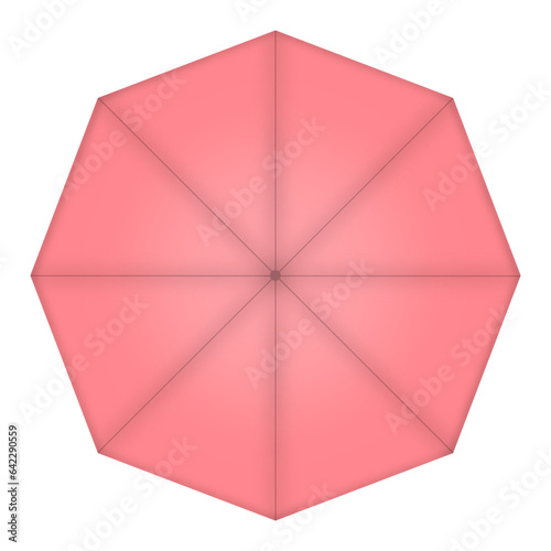 Pink Umbrella Top View Isolated on White