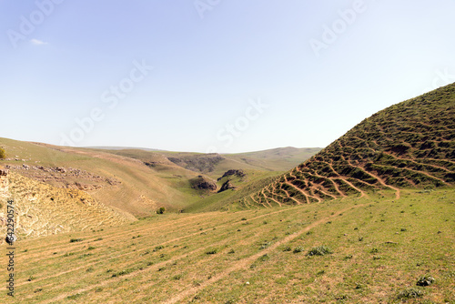 Beautiful mountains with caves in Sundu village. photo