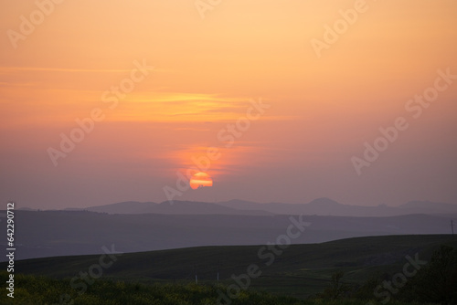 Beautiful sunset in the mountains.