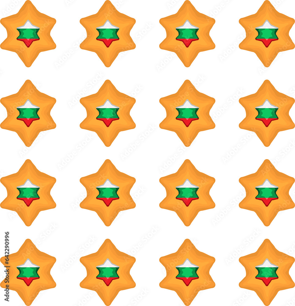 Obraz premium Pattern cookie with flag country Bulgaria in tasty biscuit