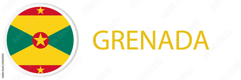 Grenada flag in web button, button icons. Grenada flag in web button, button icons.