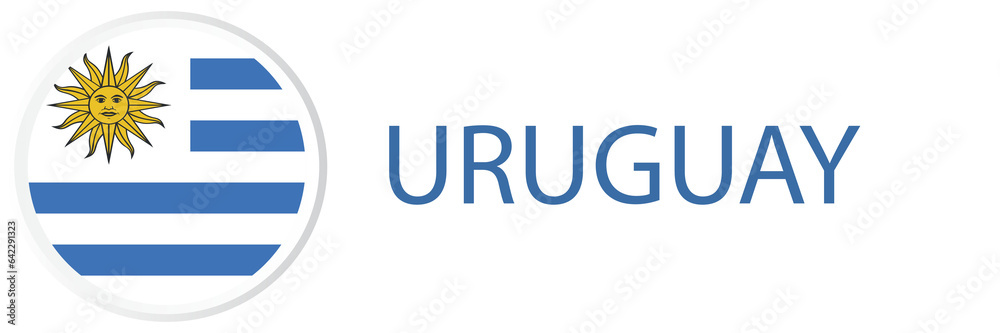 Uruguay flag in web button, button icons.