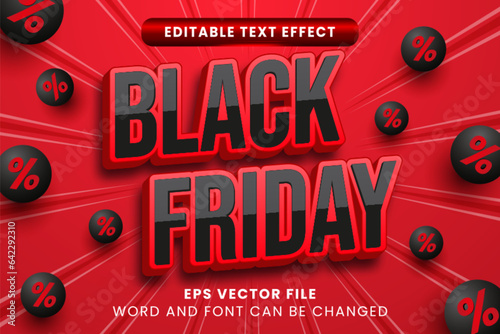 Black Friday Promotion 3D Editable Vector Text Effect