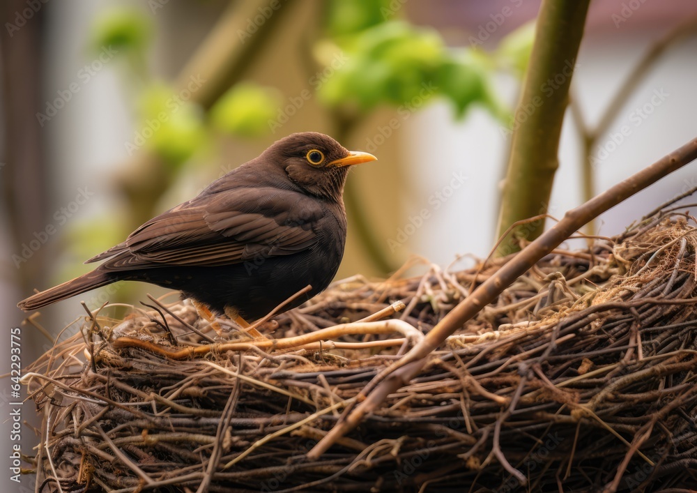 Fototapeta premium The common blackbird