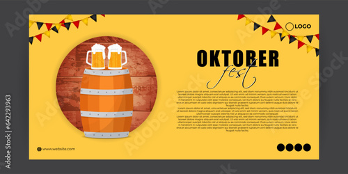 Vector illustration of Oktoberfest festival social media story feed mockup template