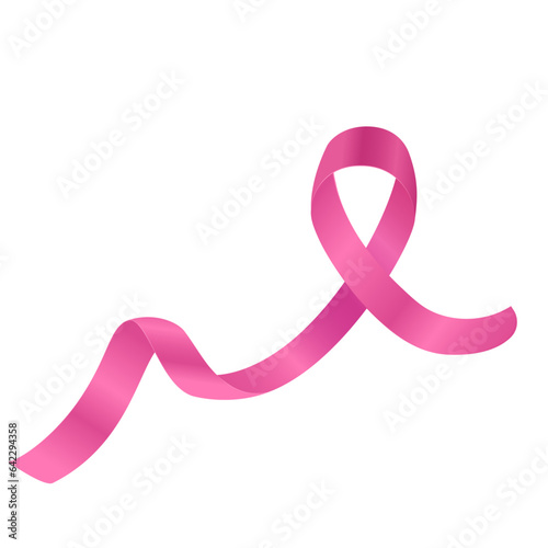Vector breast cancer awareness with realistic ribbon