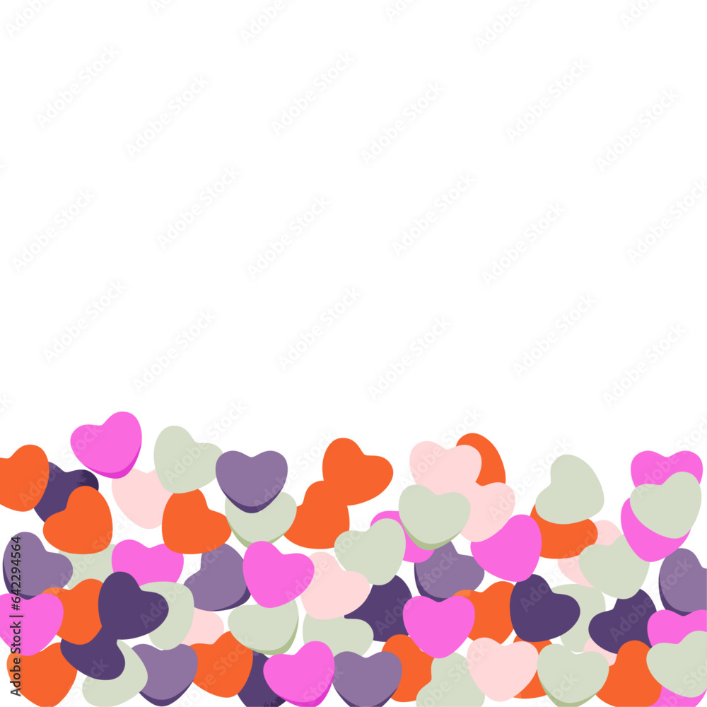 Vector frame with red hearts on pink background graphic design in the concept of love love symbol