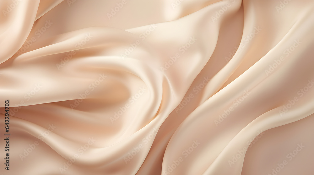 Abstract Cream Vanilla Light Brown Silk Fabric Abstract Cream Vanilla Light Brown Silk Fabric