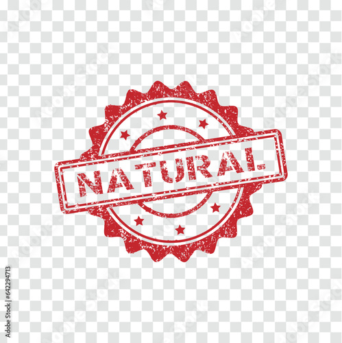 Natural  rubber stamp with grunge style on transparent grid background